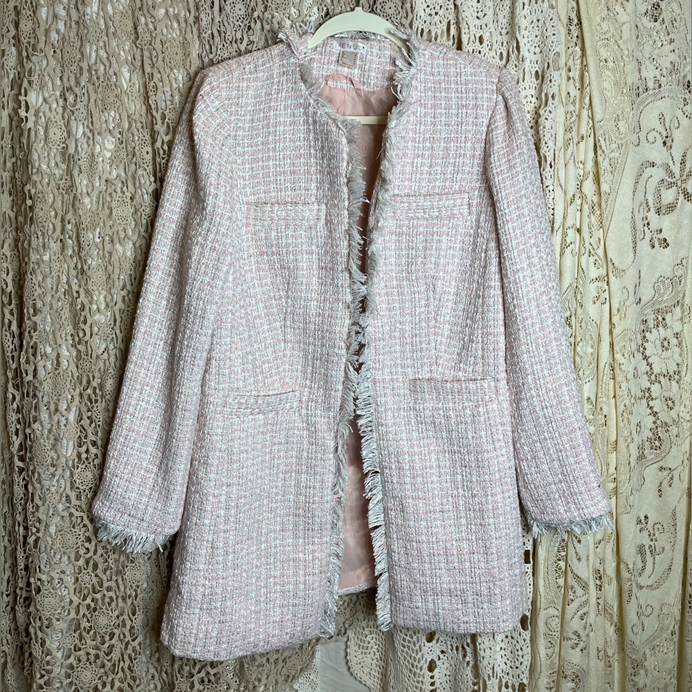 VENUS women’s pink white blazer jacket size 8